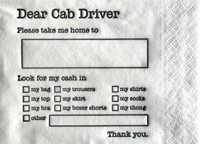 Cabbie napkin